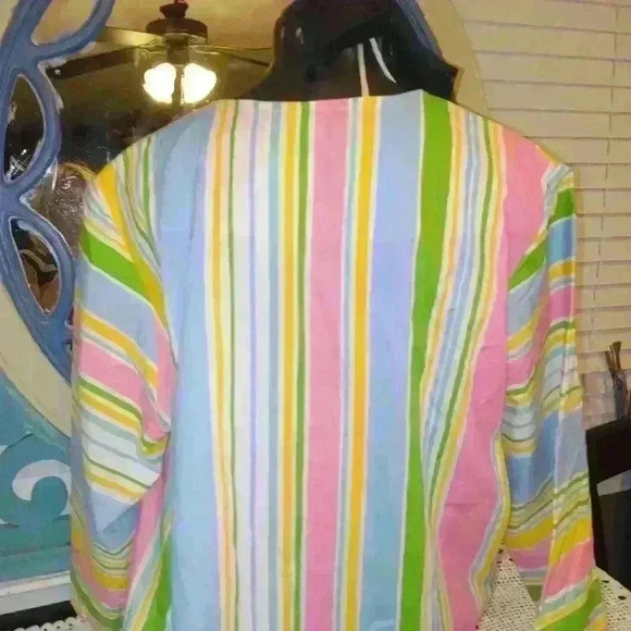 Saks Fifth Avenue Chiha by Jaconelli Rare VintageVertical Pastel Lines H… - Picture 7 of 16